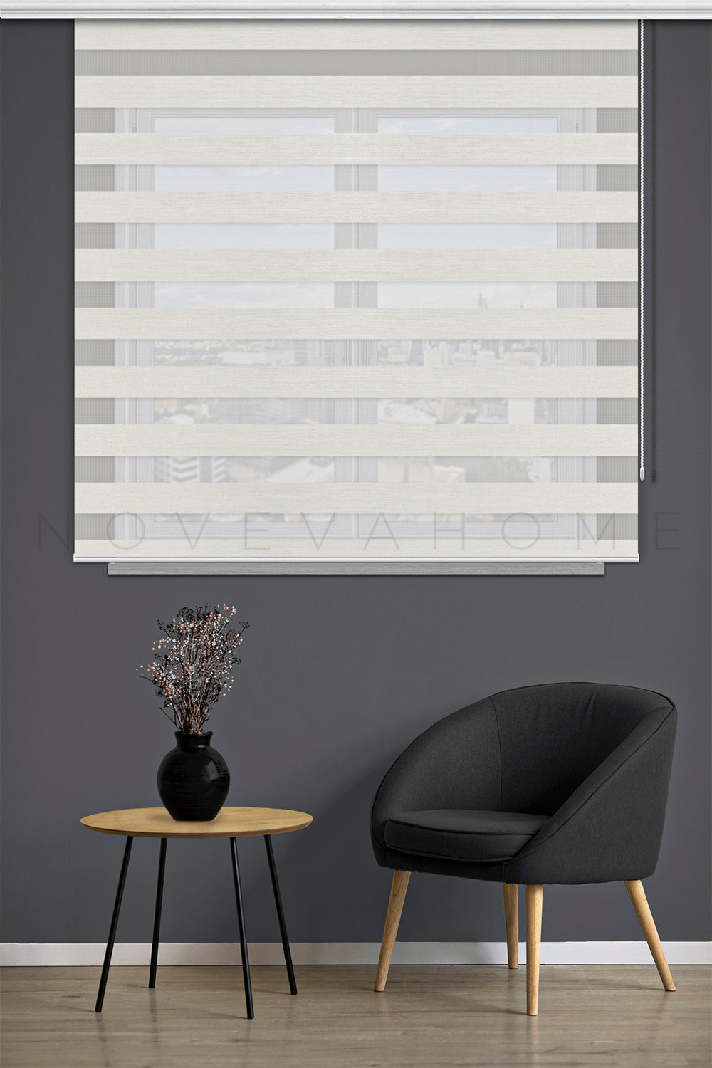 Noveva Home Bambu Zebra Ekru Perde N01