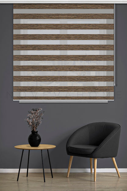 Noveva Home Bambu Zebra Açık Kahve Perde N03