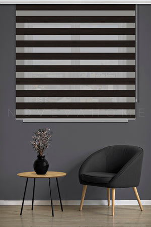 Noveva Home Bambu Zebra Koyu Kahve Perde N04