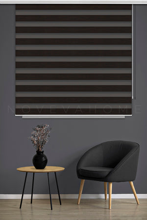 Noveva Home Bambu Zebra Koyu Kahve Perde N04