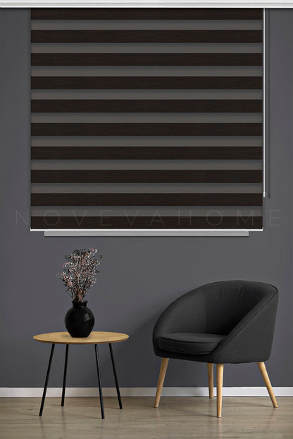 Noveva Home Bambu Zebra Koyu Kahve Perde N04