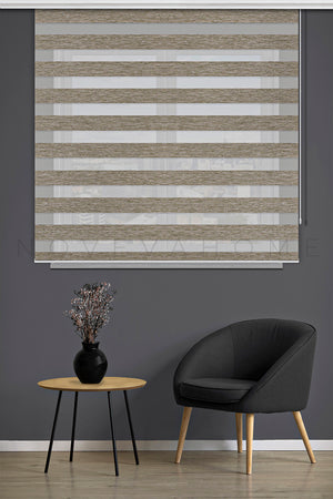 Noveva Home Bambu Zebra Koyu Bej Perde N05