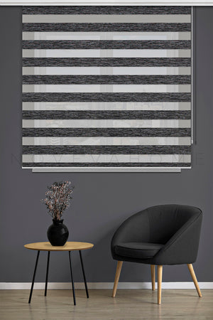 Noveva Home Bambu Zebra Koyu Gri Perde N08