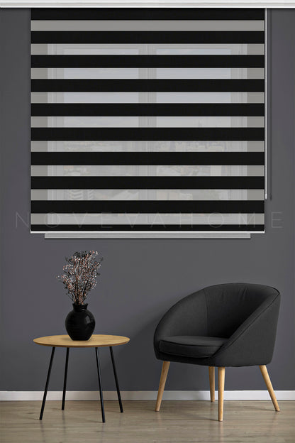 Noveva Home Bambu Zebra Siyah Perde N09