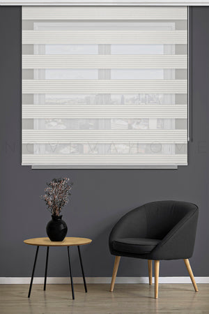 Noveva Home Vento Pliseli Zebra Stor Perde Ekru Perde