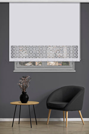 Noveva Home 117 Beyaz Güneşlik Lazer Kesim Stor Perde