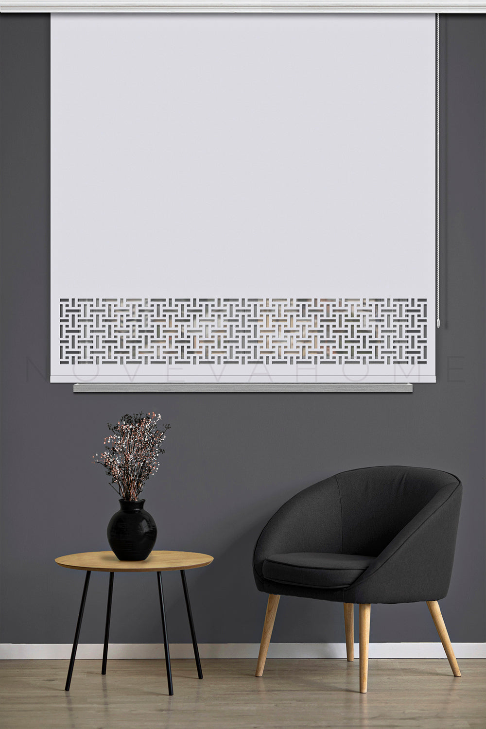 Noveva Home 127 Beyaz Güneşlik Lazer Kesim Stor Perde