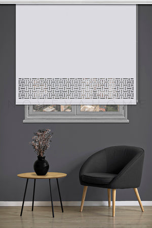 Noveva Home 127 Beyaz Güneşlik Lazer Kesim Stor Perde