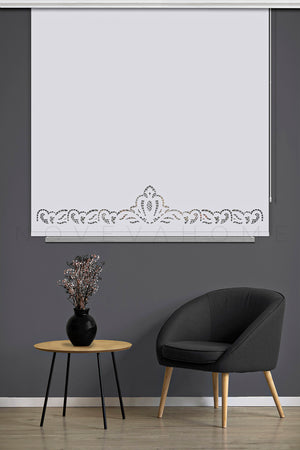 Noveva Home 303 Beyaz Güneşlik Lazer Kesim Stor Perde