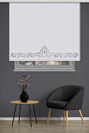 Noveva Home 303 Beyaz Güneşlik Lazer Kesim Stor Perde