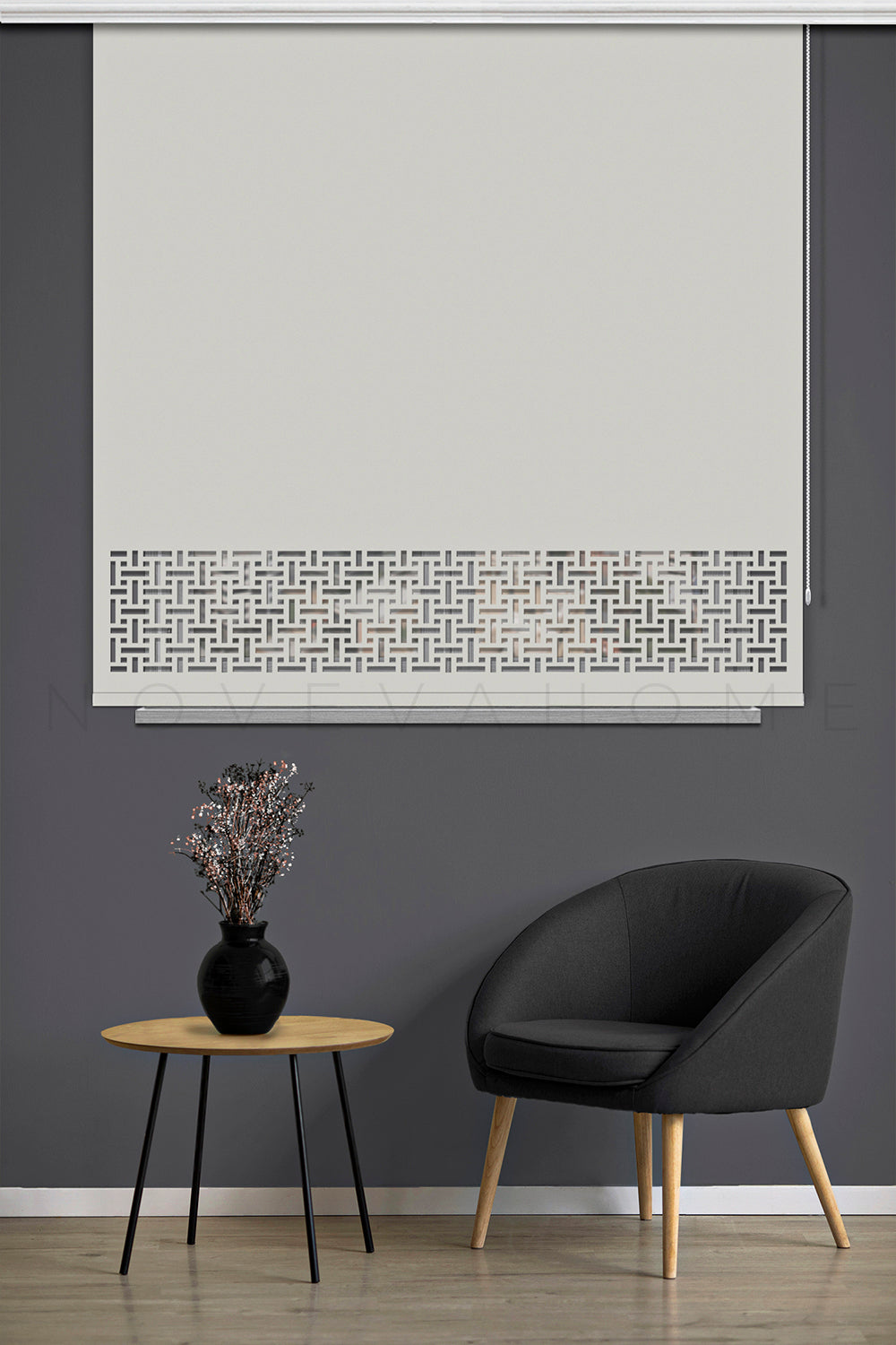 Noveva Home 127 Ekru Güneşlik Lazer Kesim Stor Perde