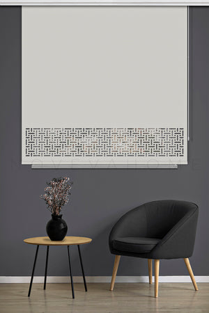 Noveva Home 127 Ekru Güneşlik Lazer Kesim Stor Perde