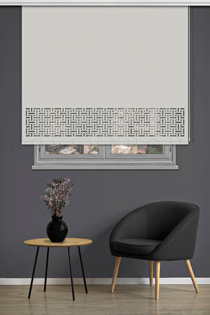 Noveva Home 127 Ekru Güneşlik Lazer Kesim Stor Perde