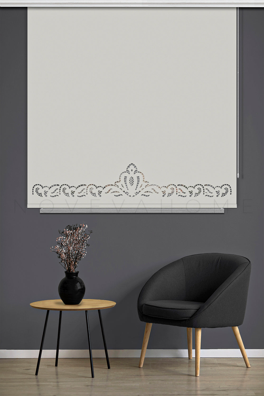 Noveva Home 303 Ekru Güneşlik Lazer Kesim Stor Perde