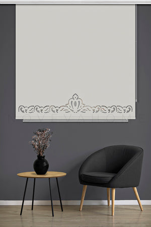 Noveva Home 303 Ekru Güneşlik Lazer Kesim Stor Perde