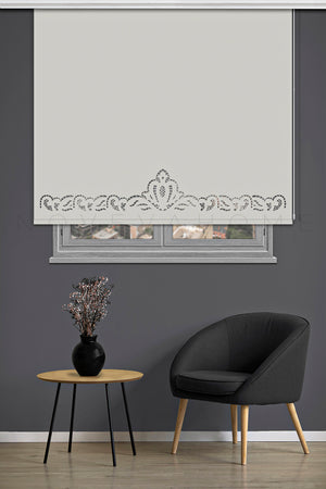 Noveva Home 303 Ekru Güneşlik Lazer Kesim Stor Perde